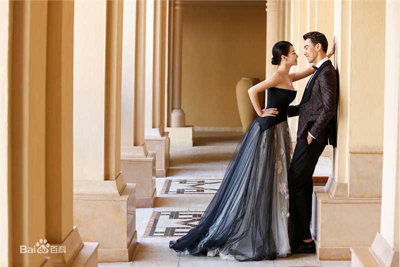 陈紫函(Emily)婚纱照前后照片