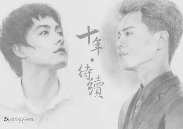 马天宇(Ray Ma)纸绘前后照片