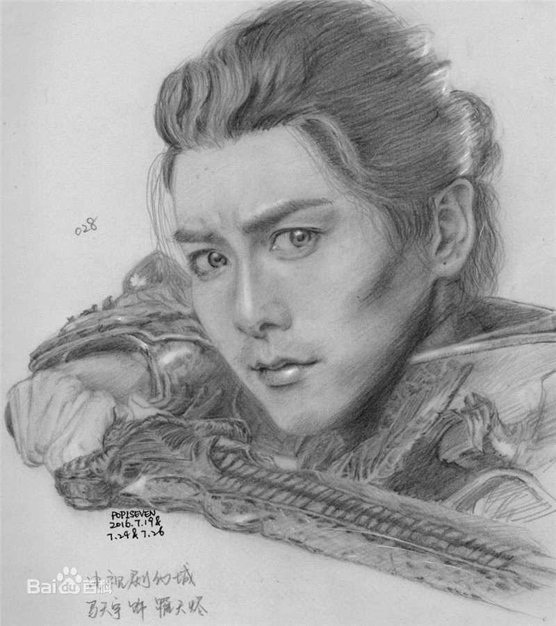 马天宇(Ray Ma)纸绘前后照片