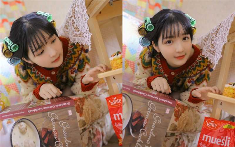 精选爱打扮的清纯童颜美少女居家氧气可爱圆脸图片图册