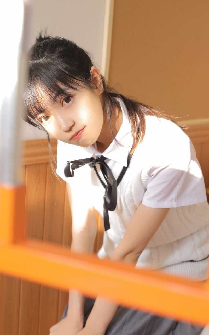 高清单马尾日系清纯温婉甜美少女阳光笑容惑图册