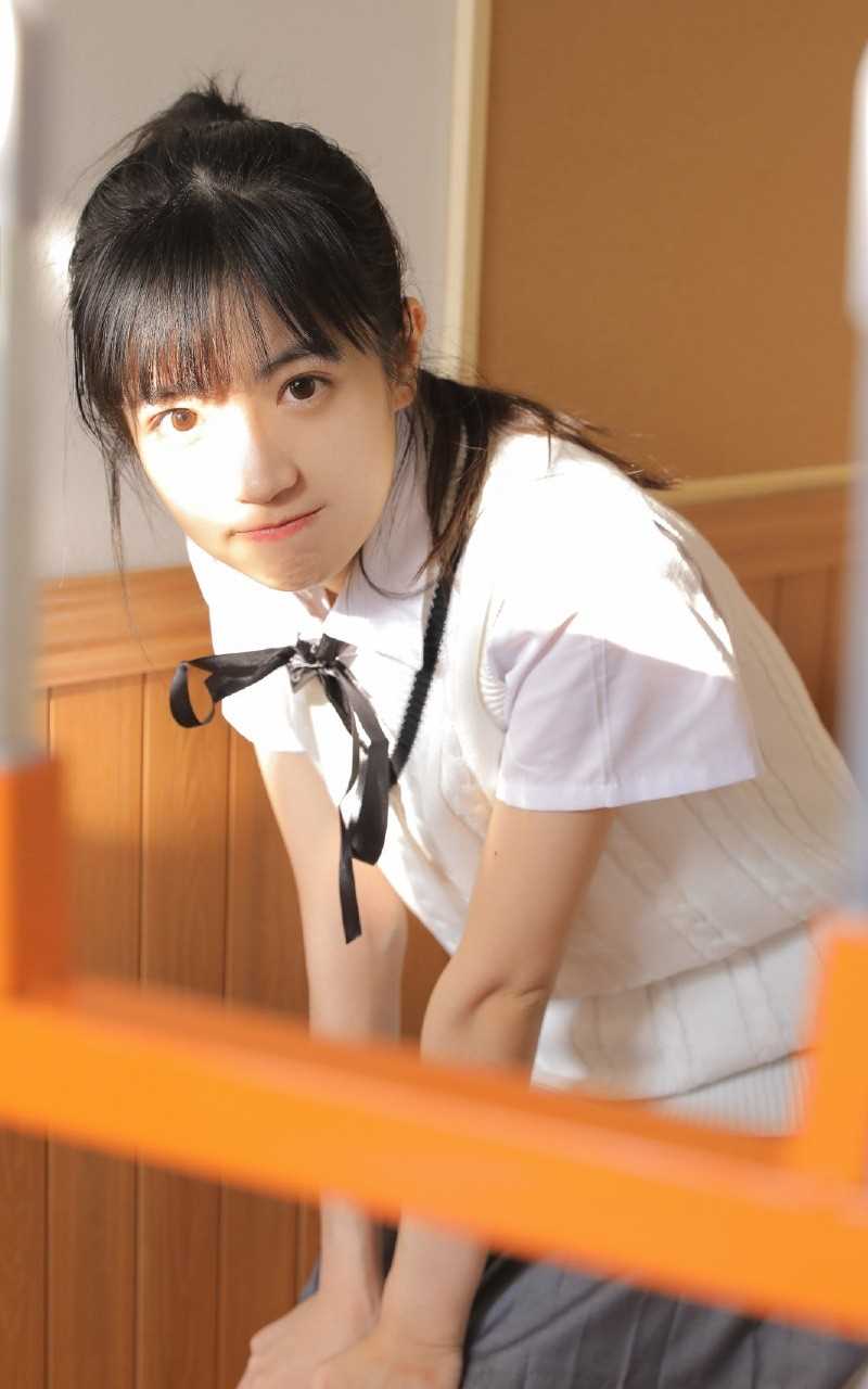 高清单马尾日系清纯温婉甜美少女阳光笑容惑图册