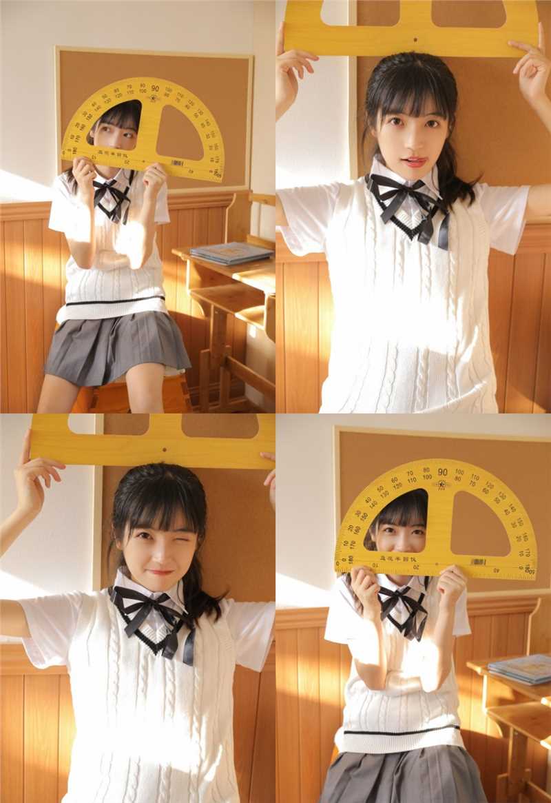 高清单马尾日系清纯温婉甜美少女阳光笑容惑图册