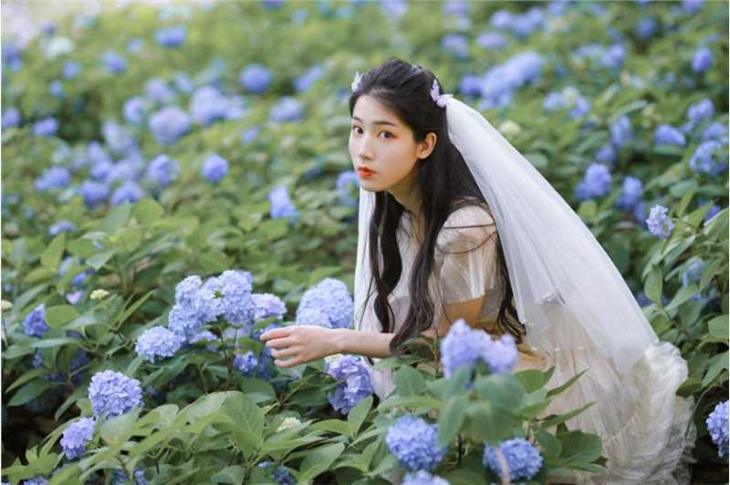 优质治愈清纯养眼的婚纱白裙美女蕾丝花海唯美浪漫相册