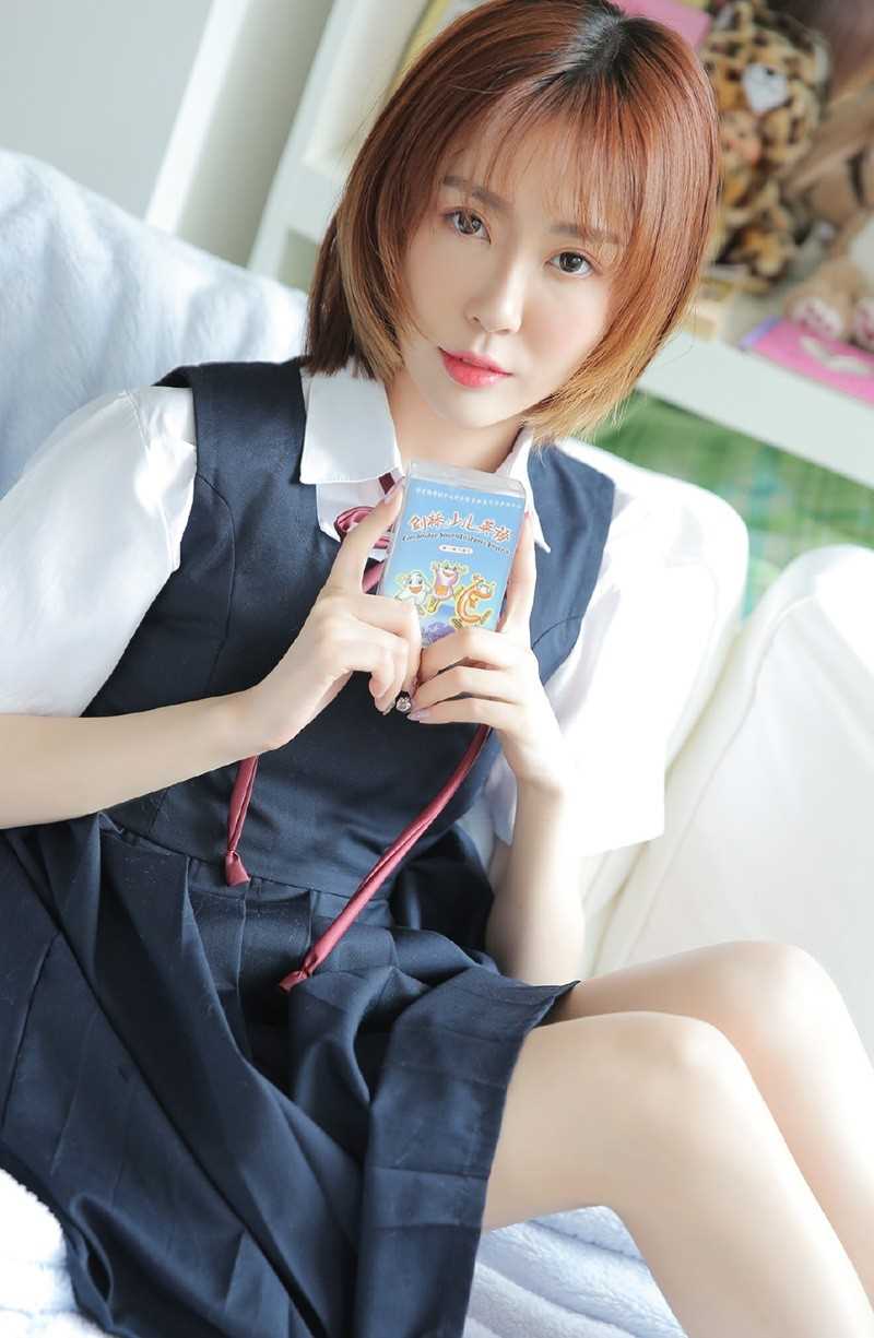 优质短发校园清纯美少女jk制服养眼吸晴图片图片