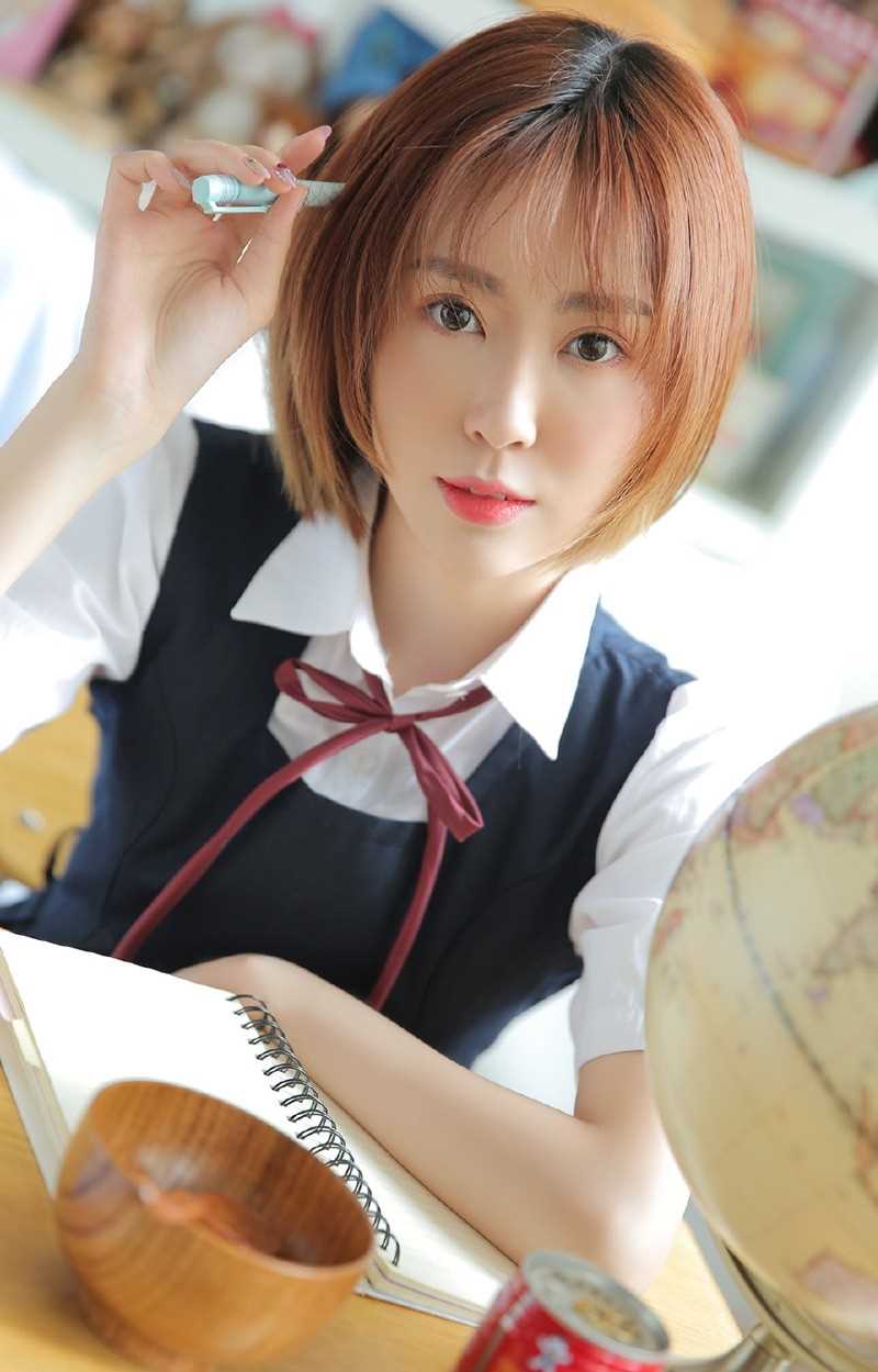 优质短发校园清纯美少女jk制服养眼吸晴图片图片