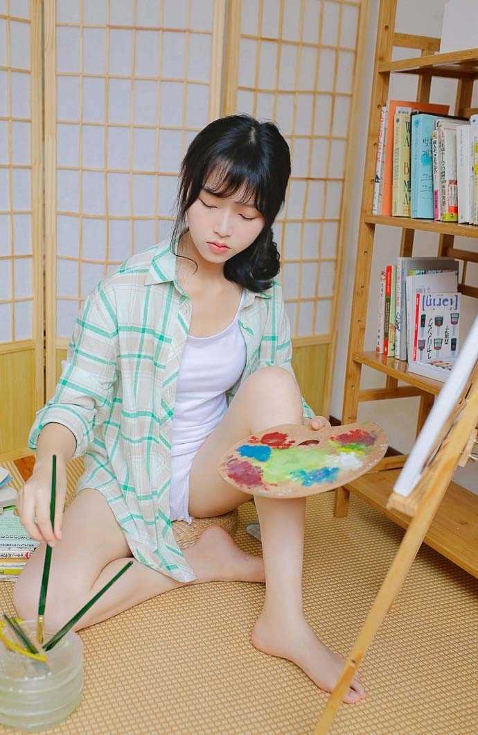 最全清纯甜美女孩文艺气质居家绘画唯美养眼秀气写真相册