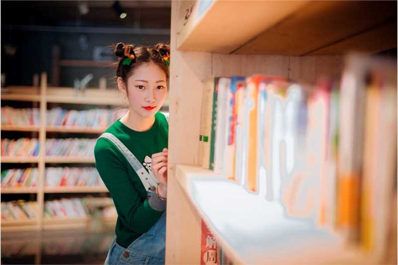 鹿角少女图书馆清纯唯美图片合集
