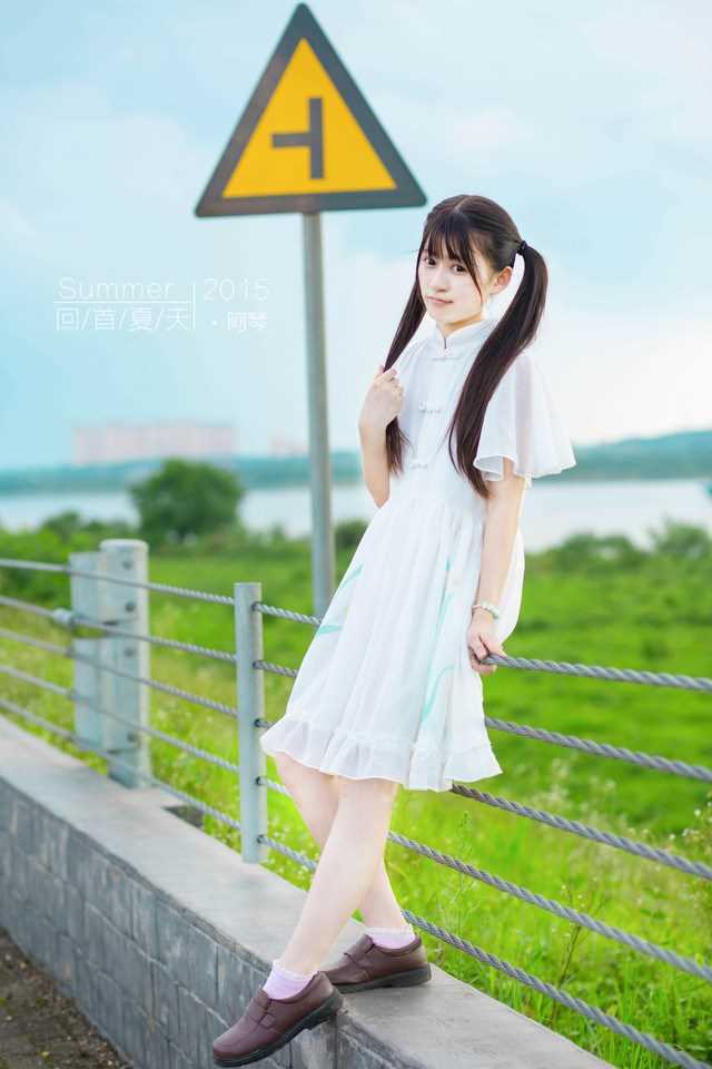 最全双马尾美少女迷人外景甜美壁纸