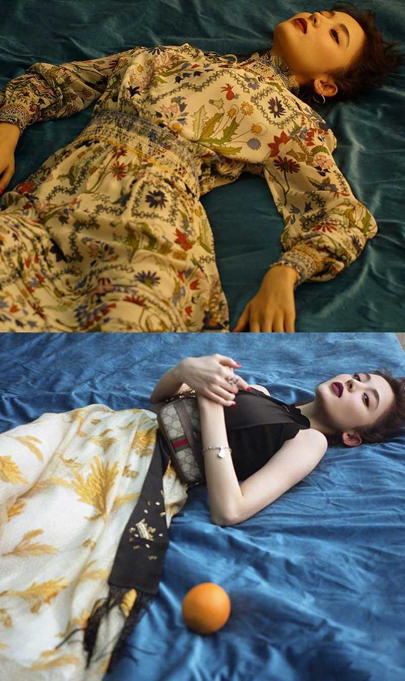 优质古力娜扎复古红唇百变造型诠释独特时尚态度图片