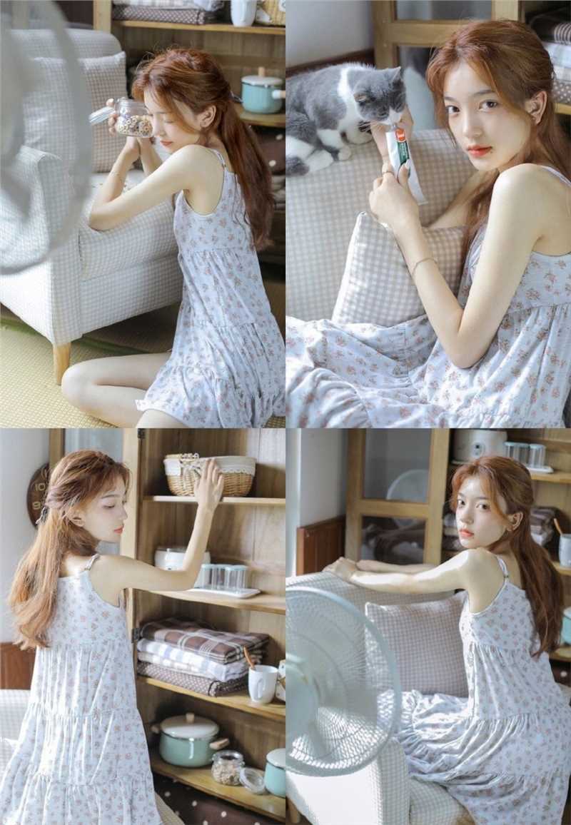 精选金发女郎吊带睡裙清纯动人图册