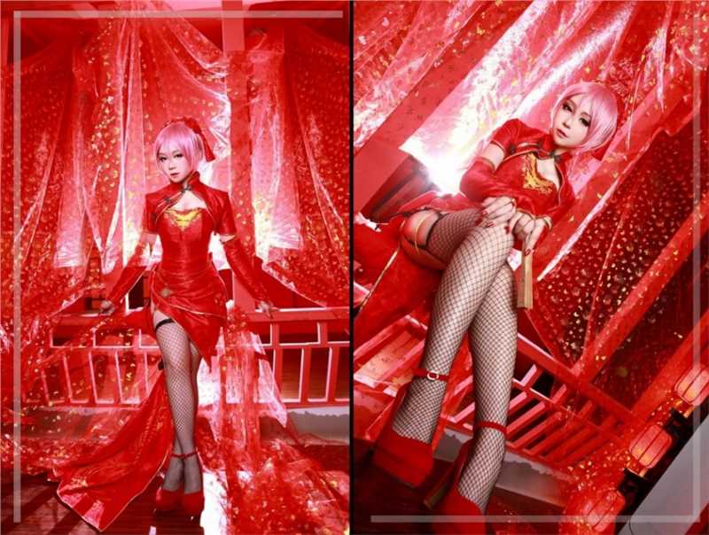 网红美女小彦COS巡音流歌旗袍性感写真