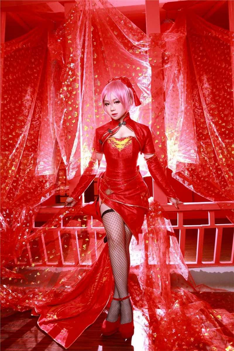 网红美女小彦COS巡音流歌旗袍性感写真