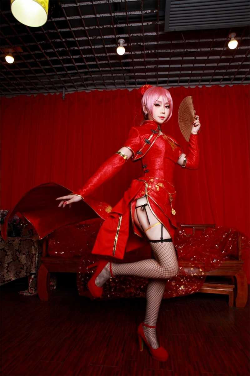 网红美女小彦COS巡音流歌旗袍性感写真