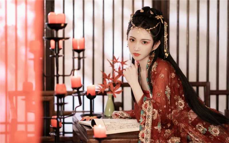 优质妩媚古装美女红色薄纱风俗媚娘艺术照相册