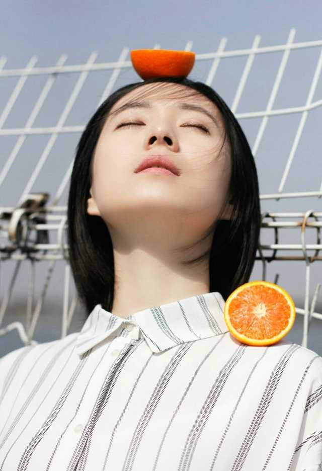 精选甜橙少女短发清纯天台唯美艺术图册