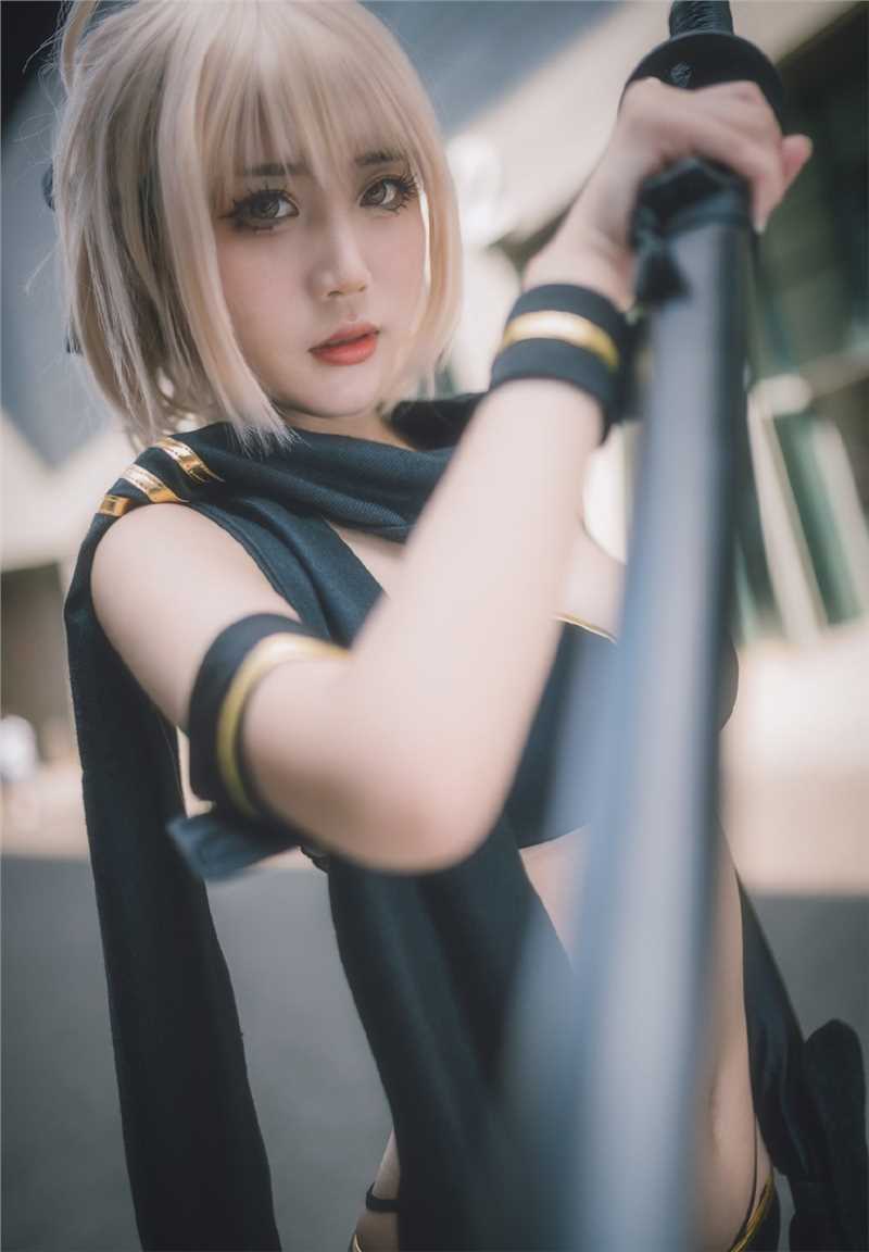 高清FGO冲田总司泳装cosplay美女图集