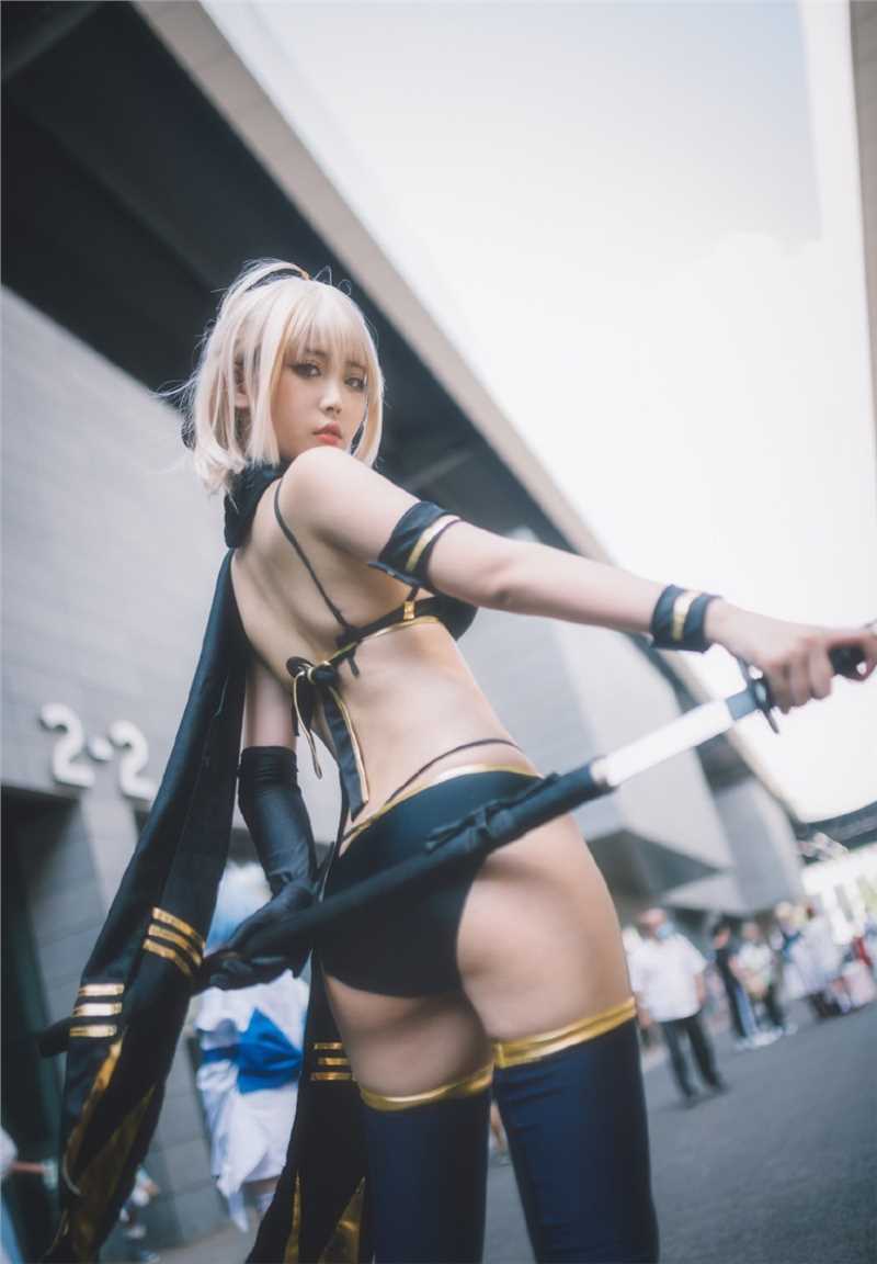 高清FGO冲田总司泳装cosplay美女图集