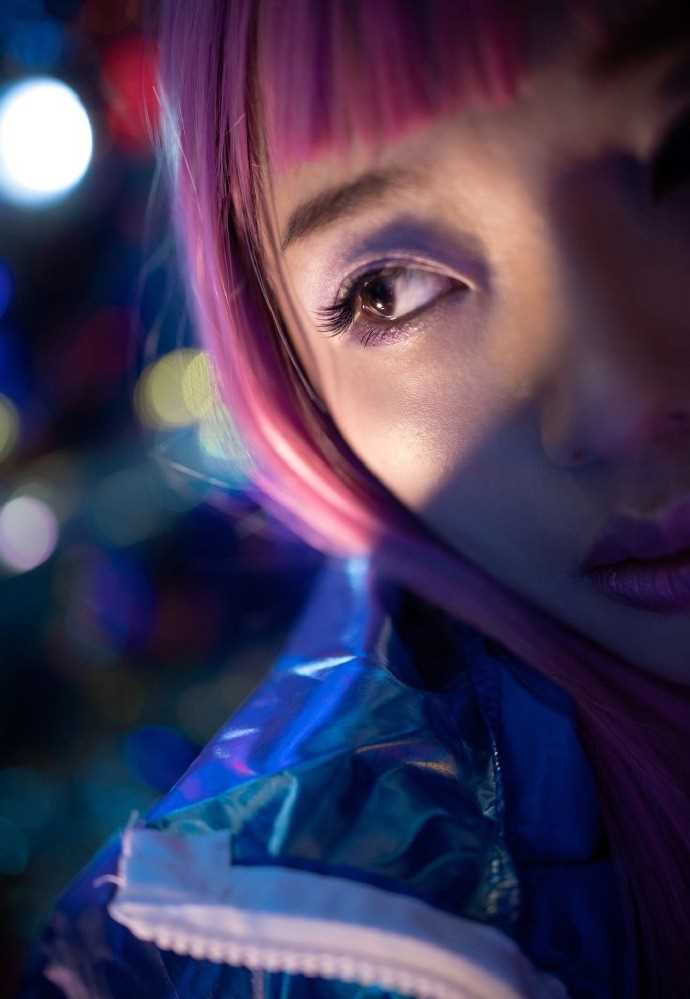 时尚小美女赛博朋克风光影大片