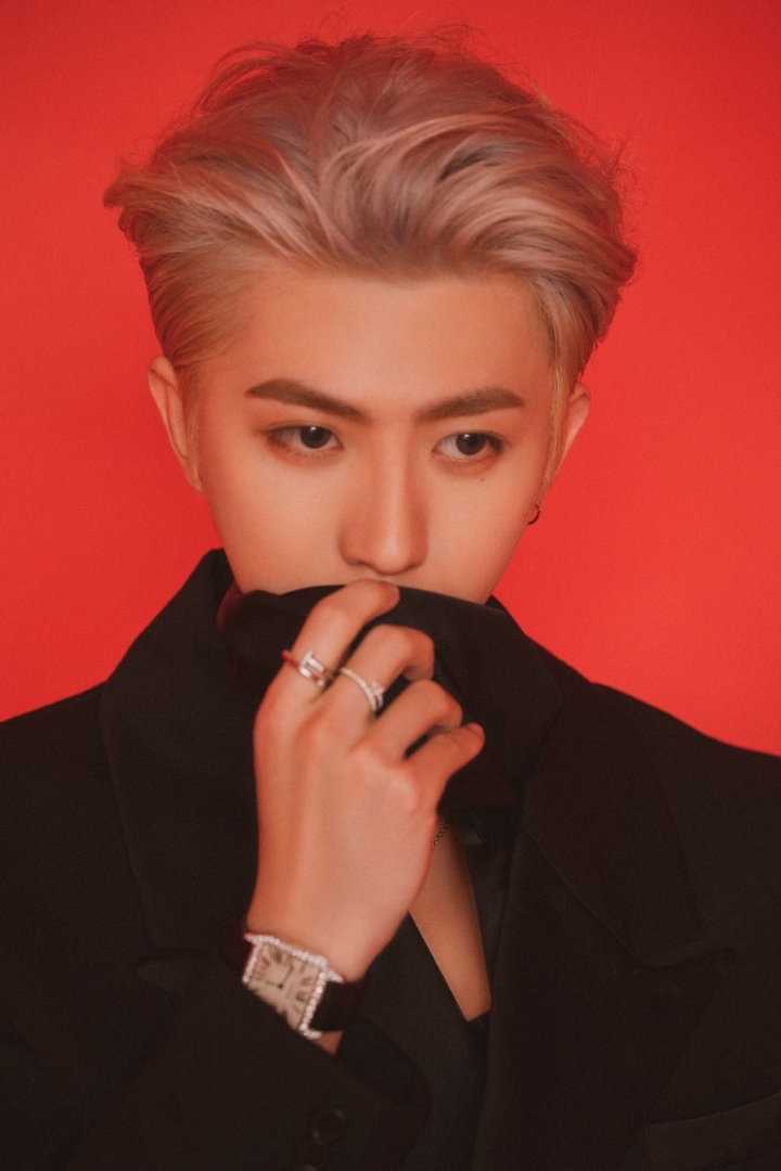 特别专辑蔡徐坤金发背头黑色西装露锁骨性感图片图片