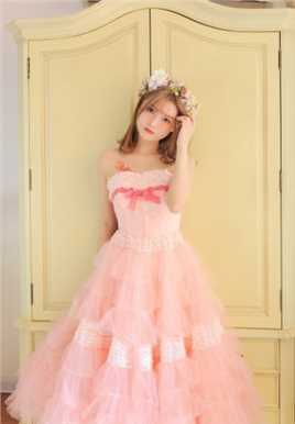 特别专辑粉色森林系少女软妹洛丽塔蕾丝长裙浪漫清纯图片图片