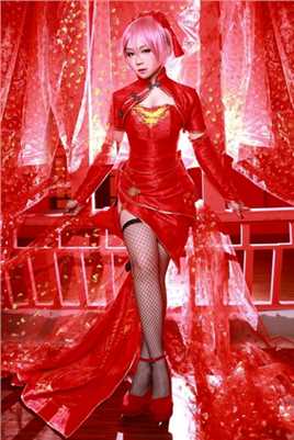 网红美女小彦COS巡音流歌旗袍性感