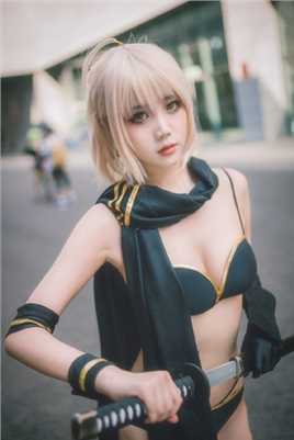 精选FGO冲田总司泳装cosplay美女图册