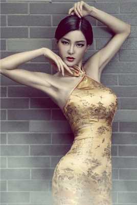 中国内地车模李颖芝古装旗袍水蛇腰艺术照