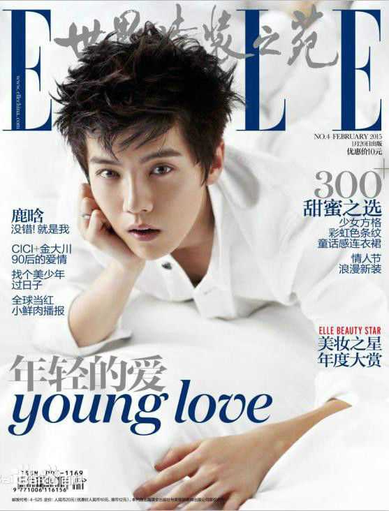 精选鹿晗(LUHAN)在《ELLE》首位单封内地男星中的图册