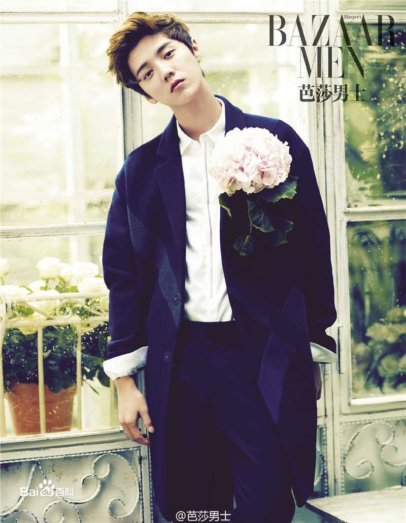 鹿晗(LUHAN)高清《芭莎男士》单人封面最年轻明星图集
