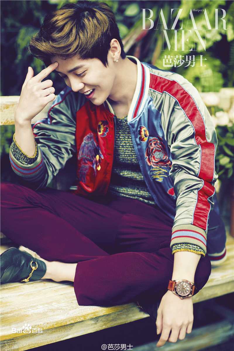 鹿晗(LUHAN)高清《芭莎男士》单人封面最年轻明星图集