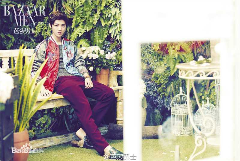 鹿晗(LUHAN)高清《芭莎男士》单人封面最年轻明星图集