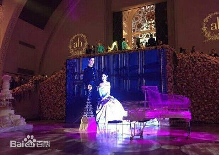 杨颖(Angelababy)婚纱礼服及婚礼内景布置前后照片