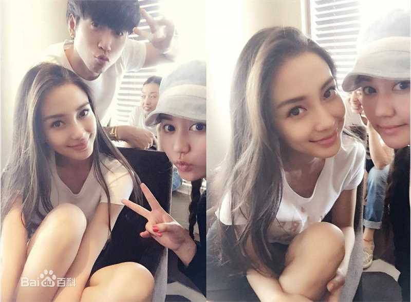 杨颖(Angelababy)微博+闺蜜前后照片