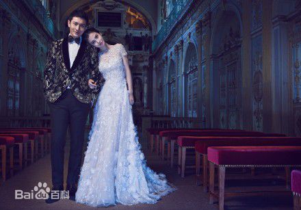 杨颖(Angelababy)婚纱照前后照片