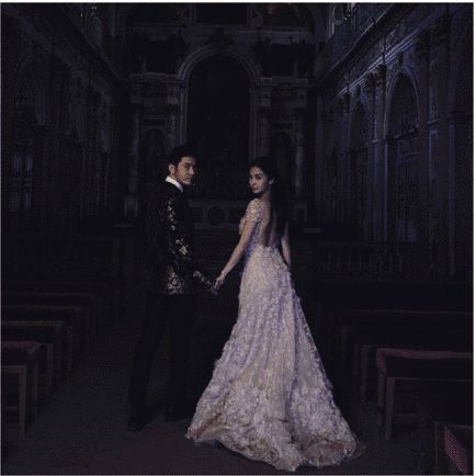 杨颖(Angelababy)婚纱照前后照片