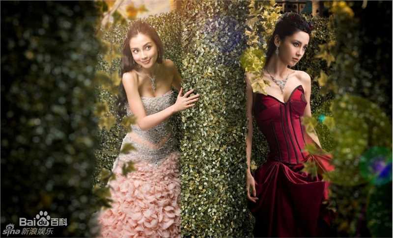 杨颖(Angelababy)俏丽宫廷婚纱照生活照