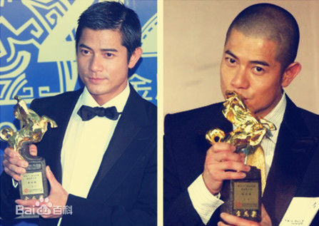 郭富城(Aaron Kwok)连庄金马影帝前后照片