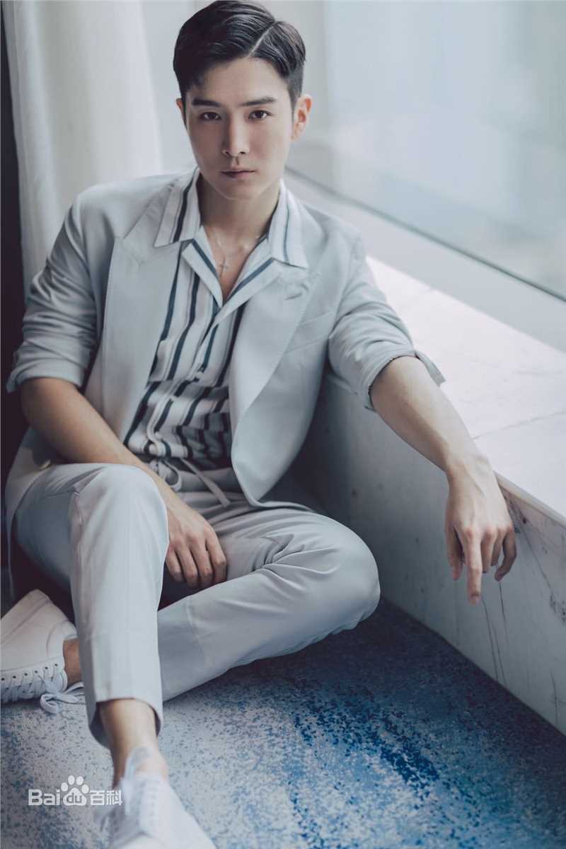 盛一伦(Peter)2019春夏系列灰白色西服套装素颜照相册