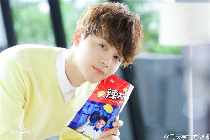 马天宇(Ray Ma)回头客辣大叔烤薯片代言前后照片