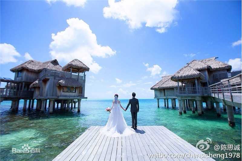 陈思诚(Chen Sicheng)佟丽娅大溪地结婚生活照相册