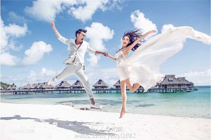 陈思诚(Chen Sicheng)佟丽娅大溪地结婚生活照相册