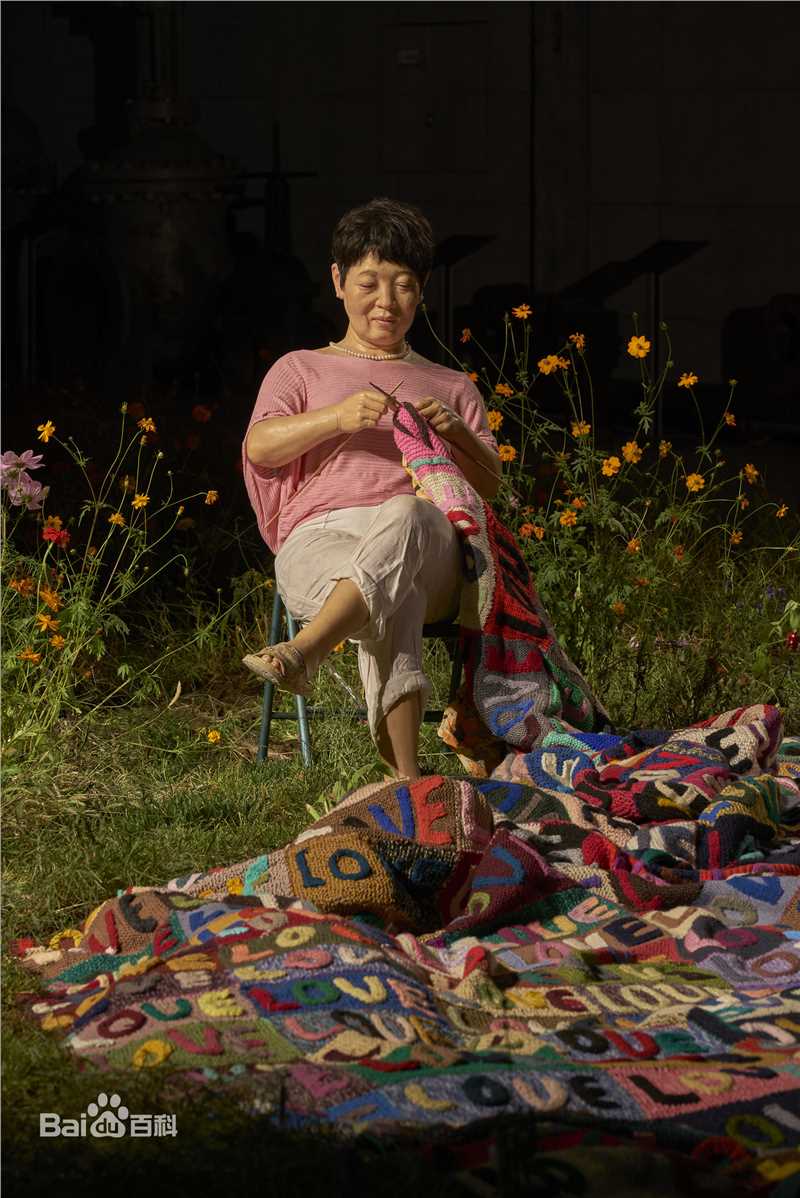 《我的母亲和我的家乡》装置 毛线、玻璃钢、硅胶1600x600cm 2012