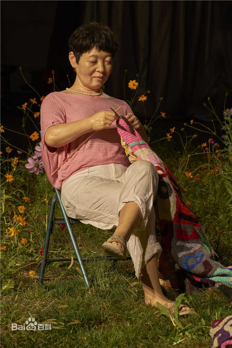 《我的母亲和我的家乡》装置 毛线、玻璃钢、硅胶1600x600cm 2012