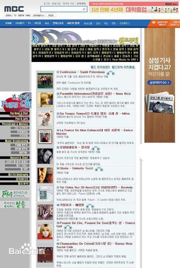 张国荣（原名张发宗）(Leslie Cheung（英）、レスリーチャン（日）)韩国MBC评选Music Broadcasting Best 100壁纸壁纸