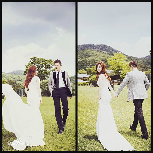 朴诗恩(Park Si Eun)和陈泰贤婚纱照图片图集
