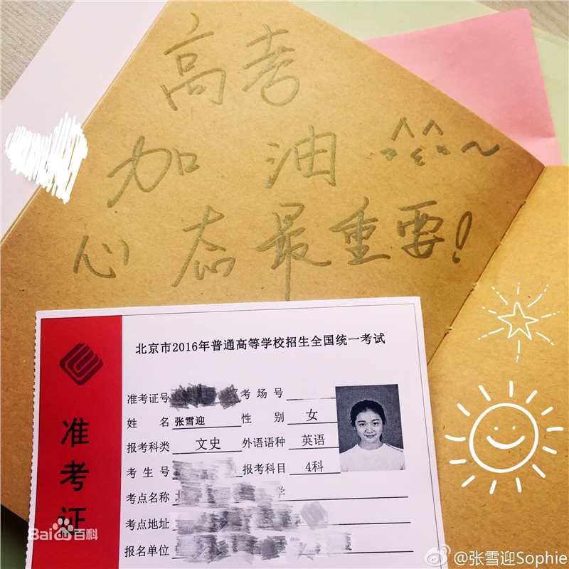 张雪迎(Sophie)高考素颜照相册