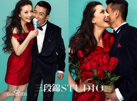 孙茜浪漫婚纱照前后照片