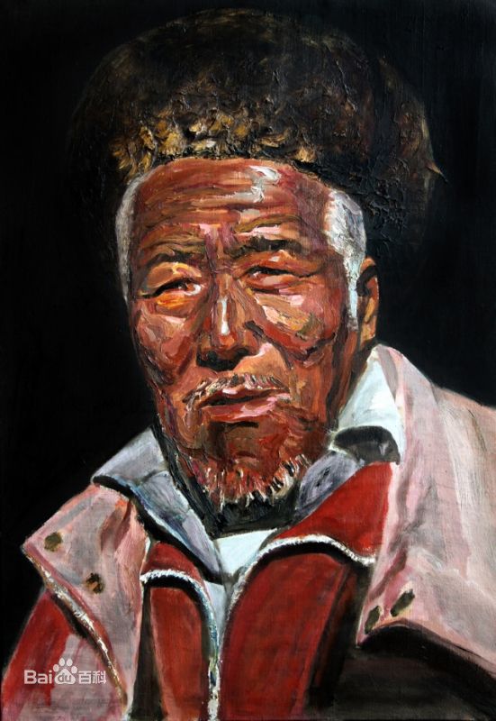 张政勇(Arm)在油画《藏族老人》《The man》《倦》中的