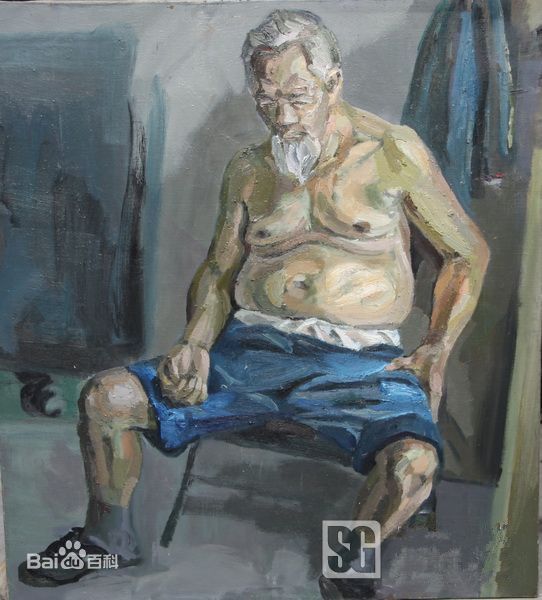 张政勇(Arm)在油画《藏族老人》《The man》《倦》中的